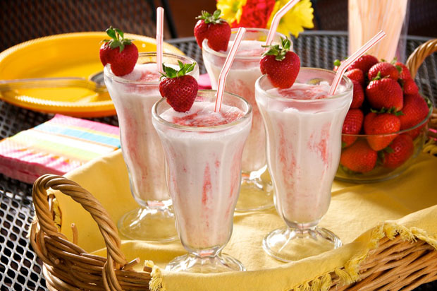 Strawberry Swirl Milkshakes