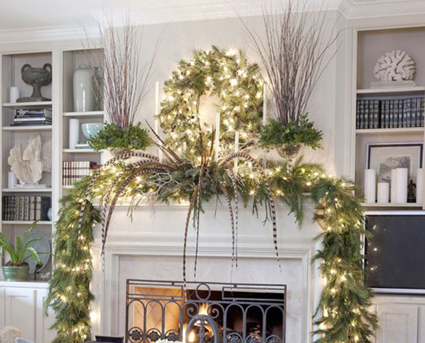 Holiday Wreath and Mantle by Dezign Inspirations